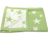 Elegant Baby Blanket Star Knit Reversible Green White - $14.99