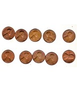 Lincoln Memorial Pennies Lot of 10 Pennies 1970 -1979 - $9.94 CAD
