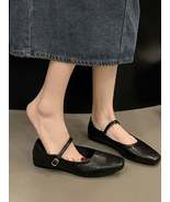 Leather Buckle Mary Jane Loafers - $63.13 CAD