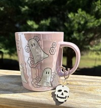 Halloween Iridescent Pink Pearl All Over Ghosts Cup Ghost Mug New 2024 E... - $18.99