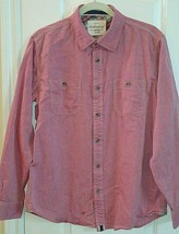 Original Weatherproof Vintage Red Chambray Button Front Long Sleeve Shirt Size M - £11.44 GBP