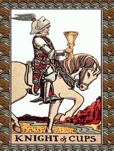 Decoration Poster from Vintage Tarot Card.Knight of Cups.Mystical Decor.11423 - £13.39 GBP+