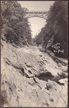 Quechee Gorge, Green Mts. VT RPPC Bridge &amp; Pot Holes Real Photo Postcard - £9.63 GBP