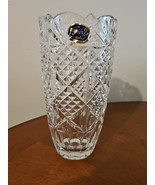 Hand Cut Czech Bohemia Crystal Vase 10” Vintage Heavy - $49.47