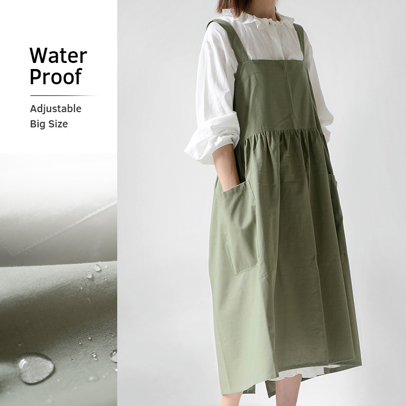 Primary image for Waterproof Cotton Apron with Pockets, Adjustable Shoulder Strap Aprons for Women