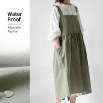 Waterproof Cotton Apron with Pockets, Adjustable Shoulder Strap Aprons f... - $27.99