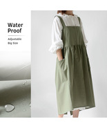 Waterproof Cotton Apron with Pockets, Adjustable Shoulder Strap Aprons f... - £21.93 GBP