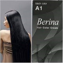 Berina HAIR DYE A1 Black HAIR COLOUR Permanent cream - £13.58 GBP