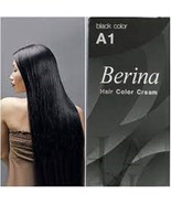 Berina HAIR DYE A1 Black HAIR COLOUR Permanent cream - £13.36 GBP