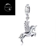 Genuine Sterling Silver 925 Unicorn Magic Horse Pony Dangle Charm For Bracelets - £17.01 GBP