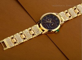 Brand New Designer Exclusive 22K 916% Gold Mens Man wrist Watch CZ Studded 14 - £8,414.21 GBP