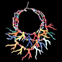 NWT Multicolor Coral Fashion Statement Necklace - $84.15