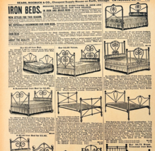 1969 Iron Beds 1901 Repro Advertisement Sears Bedroom Furniture DWU17C - €21,52 EUR