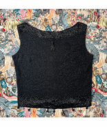 Vintage 1960s Mod Black Sparkly Beaded Tassel Sleeveless Sweater Sz S/M - $39.70 CAD