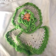 Handmade hanging doll face with 2 potholders attached - $12.95