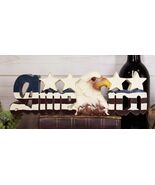 Ebros America Patriotic Bald Eagle Stars Word Art Sign USA Flag Desktop ... - $474.37 MXN