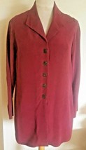 100% Silk Burgundy Dress Shirt Spenser Size 4 Jeremy Medium Buttons Long Wine - £18.94 GBP