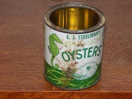 Vintage E. J. Steelman’s Cherrystone Oysters 1 Pint Empty Can - $1,098.19 MXN