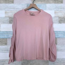 Philosophy Statement Sleeve French Terry Sweatshirt Top Pink Soft Womens... - $24.74