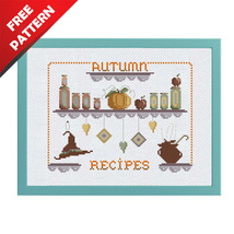 Autumn recipes Halloween Free cross stitch PDF pattern - $0.00