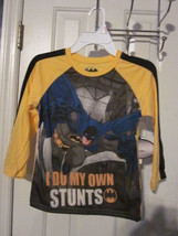 Nwt - Dc Comics Batman &quot;I Do My Own Stunts&quot; Boy&#39;s Size 6 Long Sleeve Top - £14.46 GBP