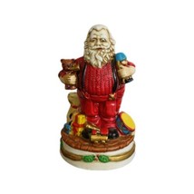 Vtg Ceramic Santa Clause W Toys Hand Painted Figurine Made in Taiwan R.O.C - £10.38 GBP