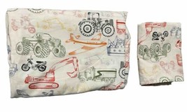 Ikea Ljudlig Transportation Cars Tractors Bike Plane Twin Duvet Cover Pi... - $559.01 MXN