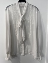 Eva Mendes sheer button down blouse top size large - £11.67 GBP