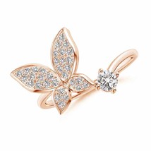 ANGARA Diamond Butterfly Bypass Ring, Girls in 14K Gold (Grade-IJI1I2, 0.4 Ctw) - £970.03 GBP