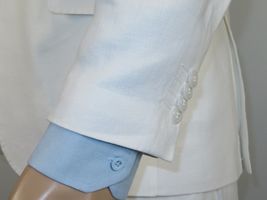 Men Premium 100% Linen Cocktail Suit by INSERCH Breathable and cool SU880 White image 6