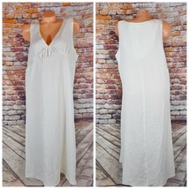 Jaclyn Smith Plus Sz 1X Long Nightgown Creme Sleeveless Floral Embossed - £35.00 GBP