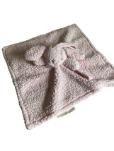 Blankets &amp; Beyond Pink Bunny Baby Lovey Fuzzy Sherpa Security Plush Toy - £15.50 GBP