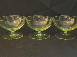 Set of 3 antique uranium cocktail glasses, marked all over - $68.31