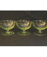 Set of 3 antique uranium cocktail glasses, marked all over - £53.73 GBP