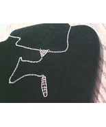 Gold Tone necklace with a triangular pendant and a rectangular pendant - $244.84 MXN