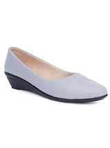 Damen Ballerinas Keilabsatz IN Vogue Ballerina Bäuche US Größe 5-10 Grau Gerippt - £29.28 GBP