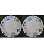 Seaside Shellfish Round Dinner Plates Royal Norfolk Ceramic 10.5” 2/Pk - £7.77 GBP