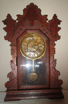 Seth Thomas Clock Company Thomaston Mantle Wall Clock Gingerbread 8 Day - £155.66 GBP