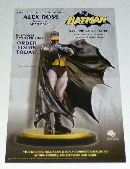 2007 Alex Ross DC Direct 17x11 inch Batman Dark Crusader statue promo toy POSTER - £16.87 GBP