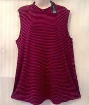 Cable Gauge Plus size Knit Top 22/24/2X Berry Black Stretch Striped Pull... - $29.70