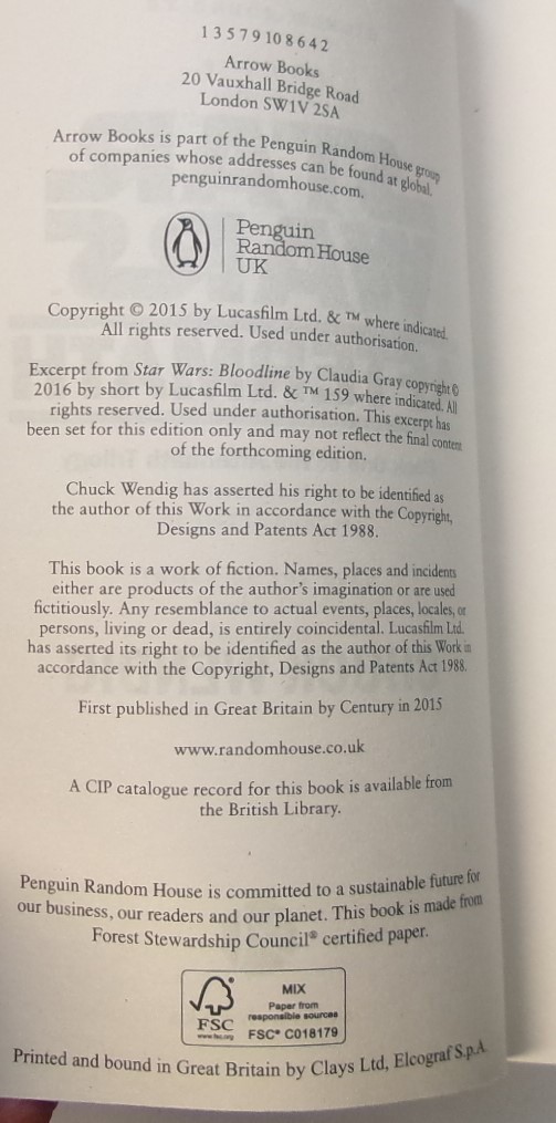 STAR WARS: AFTERMATH TRILOGY First U.K. editions Thus 2015-2017 Arrow Paperbacks Item image 3