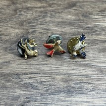 Vintage Lot of 3 Gold Tone Enamel Bird Lapel Pins Estate Jewelry Find KG JD - $9.89