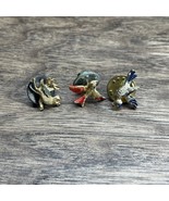 Vintage Lot of 3 Gold Tone Enamel Bird Lapel Pins Estate Jewelry Find KG JD - $9.89