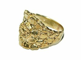 14k Solid Yellow Gold Nugget 2 Unisex Ring!! - £690.51 GBP