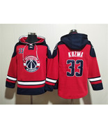 Men&#39;s Washington Wizards #33 Kyle Kuzma Red Navy Lace-Up Pullover Hoodie - €64,81 EUR
