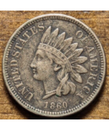 1860 Indian Head Cent Penny Pointed Bust Variety Extra Fine XF - £76.53 GBP