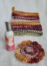 Fall Dishcloth and Sunflower Scrubby Gift Set with Pumpkin Apple Room Spray - £11.88 GBP