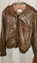 VTG Adam Spencer Mens Leather Bomber Style Jacket Lined Coat Size 44 Dis... - $49.99