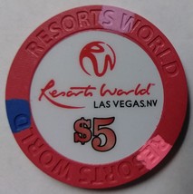 Resorts World Casino Las Vegas, NV $5 Chip, Uncirculated - $8.95