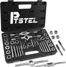 39 Pcs Tap And Die Set, Metric &amp; Sae Essential Threading Tool Kit For Cutting - £37.89 GBP